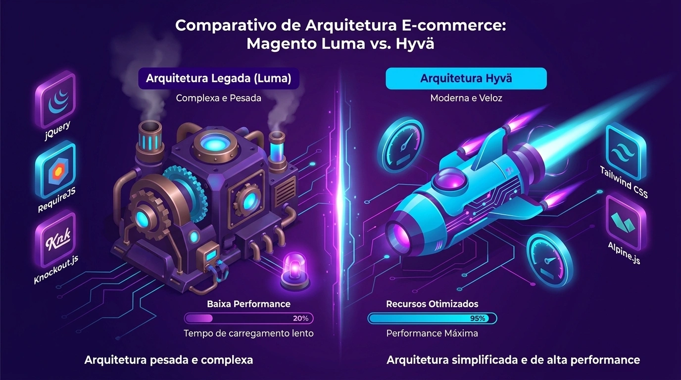 Migração de Magento 2 Luma para Hyvä Theme realizada por agência especializada Mage2 Commerce