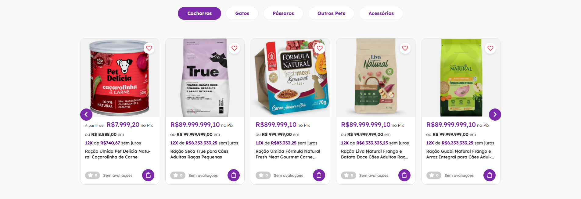 Vitrine de produtos para Pet Shop no Magento 2