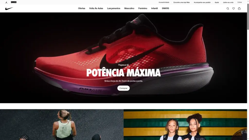 Loja Nike Brasil analisada como referência de operação Magento no país