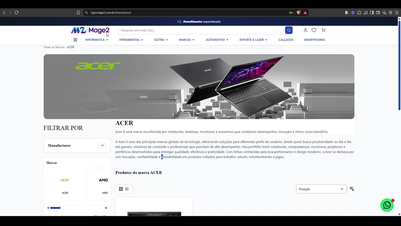 Marcas no Magento 2 + Hyvä: ShopByBrands