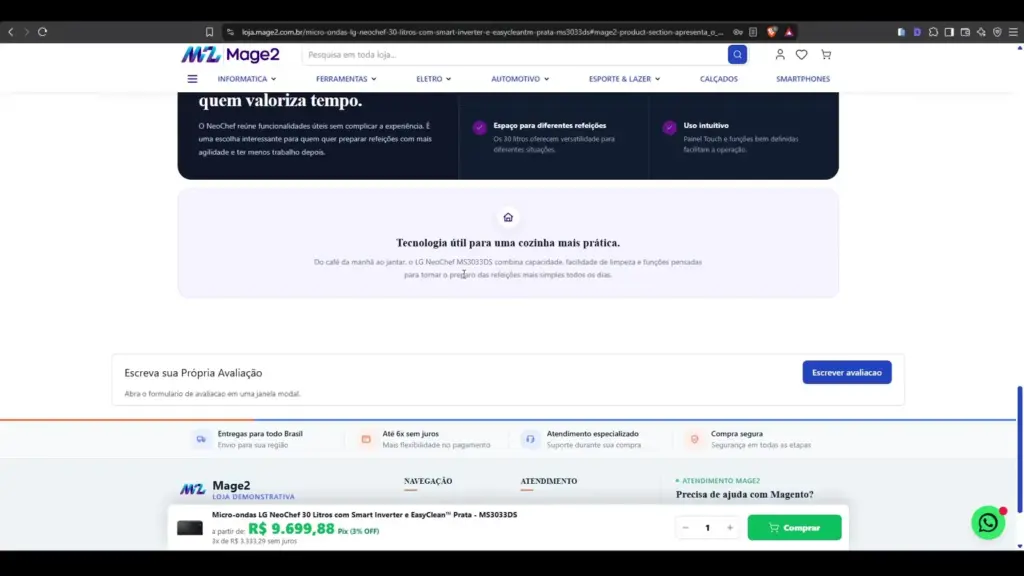 Conteudo personalizado em pagina de produto Magento 2 Hyva com ProductTabs